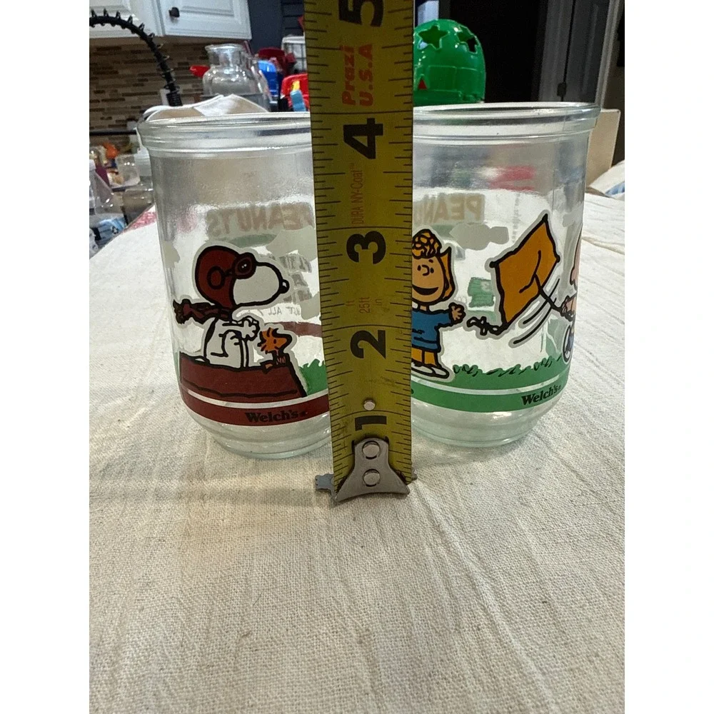 Vintage Welchs Peanuts Comic Classics Jelly Jars Snoopy Charlie Brown Set of 2